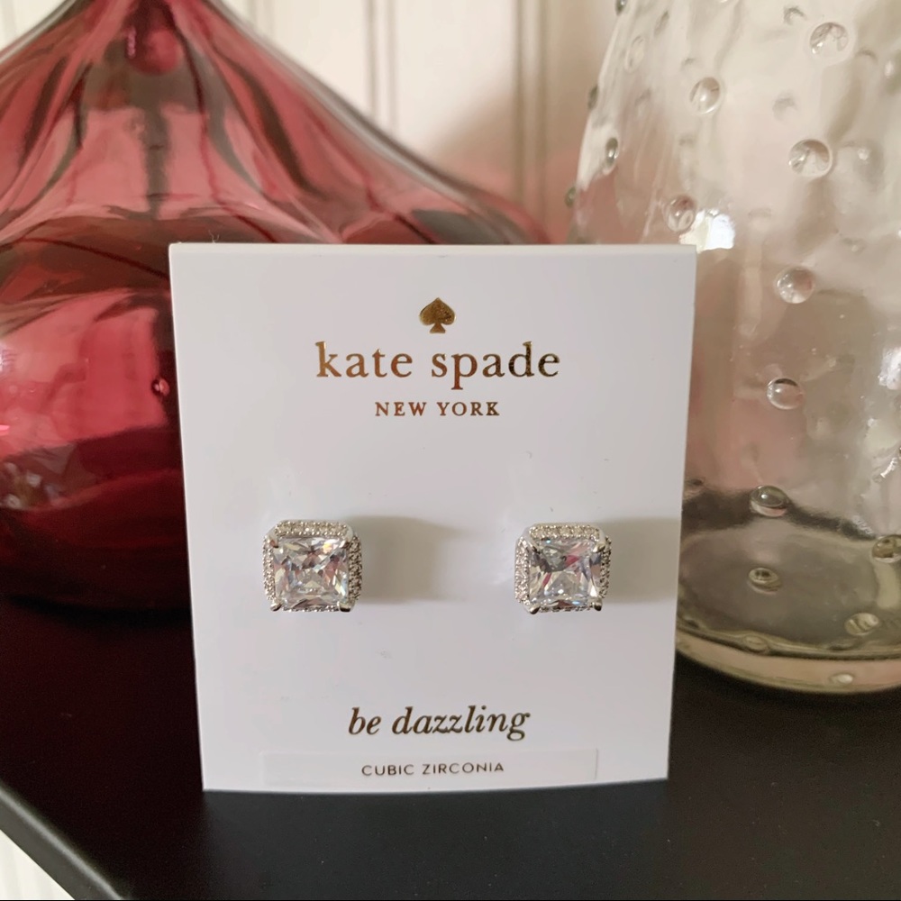 new 💎 auth kate spade pave princess cut studs 💎